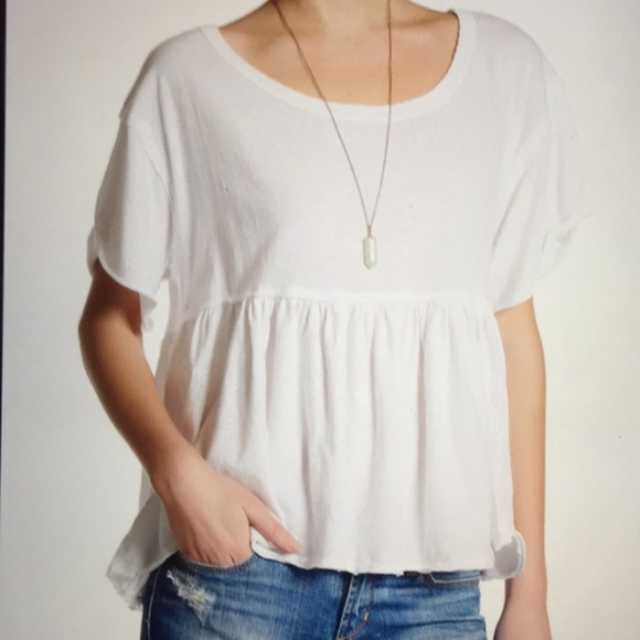 white peplum tee